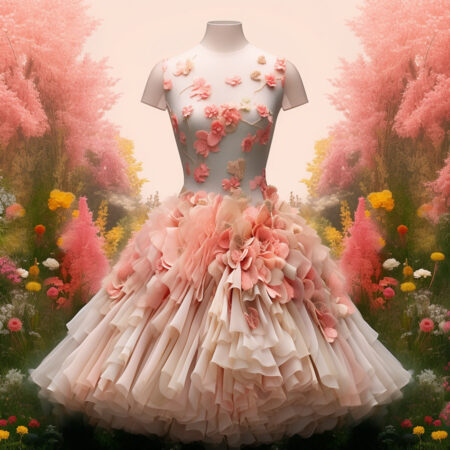 **a spring dress made of flowers in a blossom forest --repeat 10 --v 5.1** - Image #1